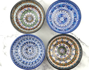 Cuencos de cerámica hechos a mano (12 cm) - Cerámica turca - Cuencos pintados a mano