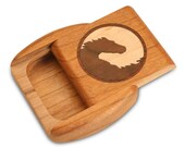 2 quot Flat Wide Cherry - Yin Yang Horse Marquetry