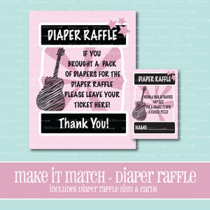 Make It Match,Baby Girls Rock,BABY Shower DIAPER RAFFLE Sign & Tickets,Baby Shower Games,Baby,Shower Games,Baby Shower,Instant Download