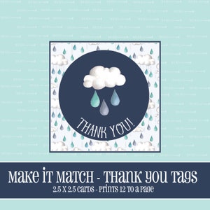 Make It Match,Rain Drop,BABY Shower THANK YOU Favor Tags,Baby Shower,Baby,Instant Download,Thank You Note,Thank You Card,Thank you,Favor Tag