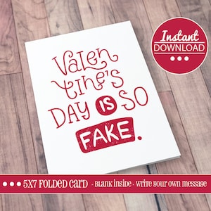 Anti San Valentín TARJETAS DE SAN VALENTÍN IMPRIMIBLES, San Valentín, Imprimible, Amor, Día de San Valentín, Carta, Tarjeta, Aniversario, Plegado, 5x7