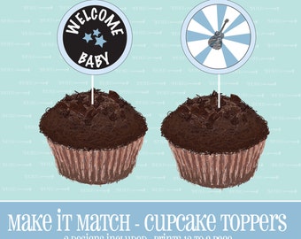 Make It Match,Baby Boys Rock,BABY Shower CUPCAKE TOPPERS,Printable,Baby Shower,Baby,Instant Download,Cupcake,Topper,Cupcake Topper