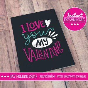 Te Amo Mi San Valentín TARJETAS DE SAN VALENTÍN IMPRIMIBLES, San Valentín, Imprimible, Amor, Día de San Valentín, Carta, Tarjeta, Aniversario, Plegado, 5x7