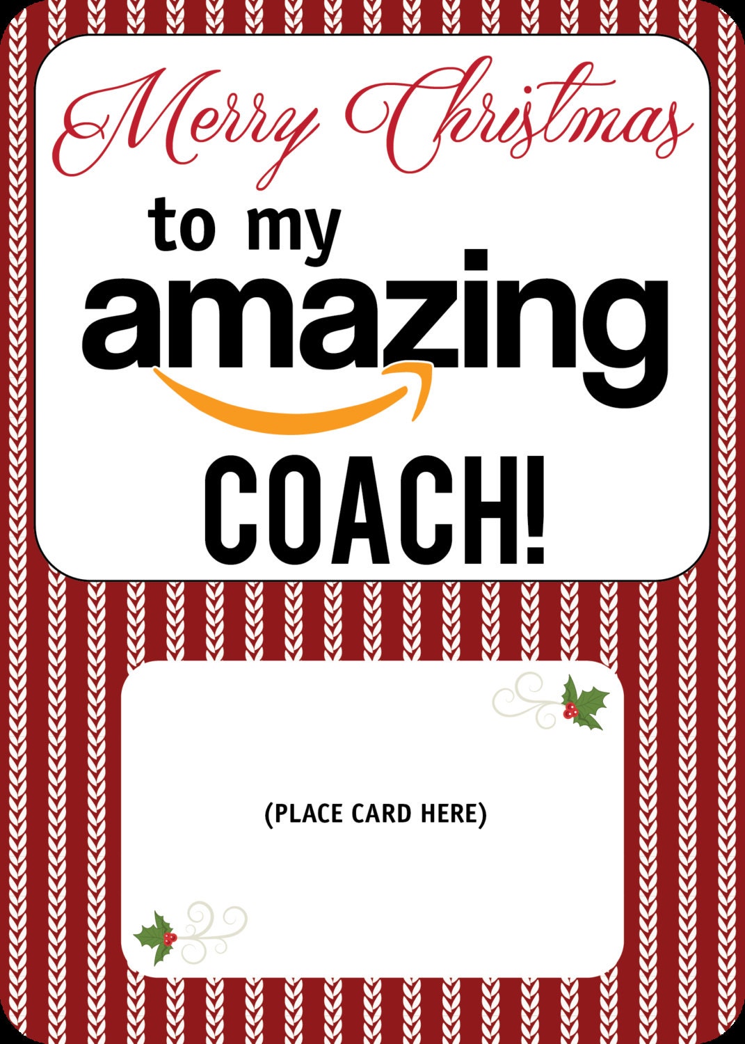 Amazon GIFT CARD HOLDER, Printable, Editable, Gift Card Holder, Teacher