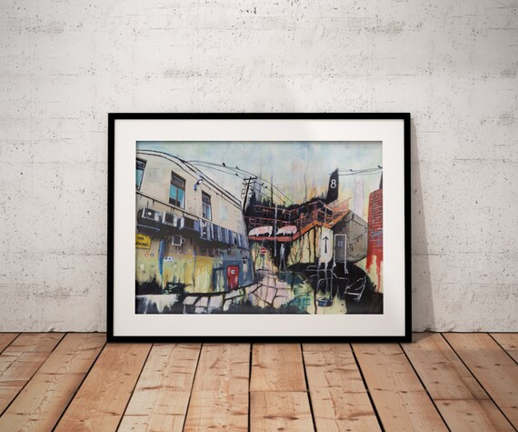 Glasgow Graphic Art Print Urban Art Print Mixed Media Etsy