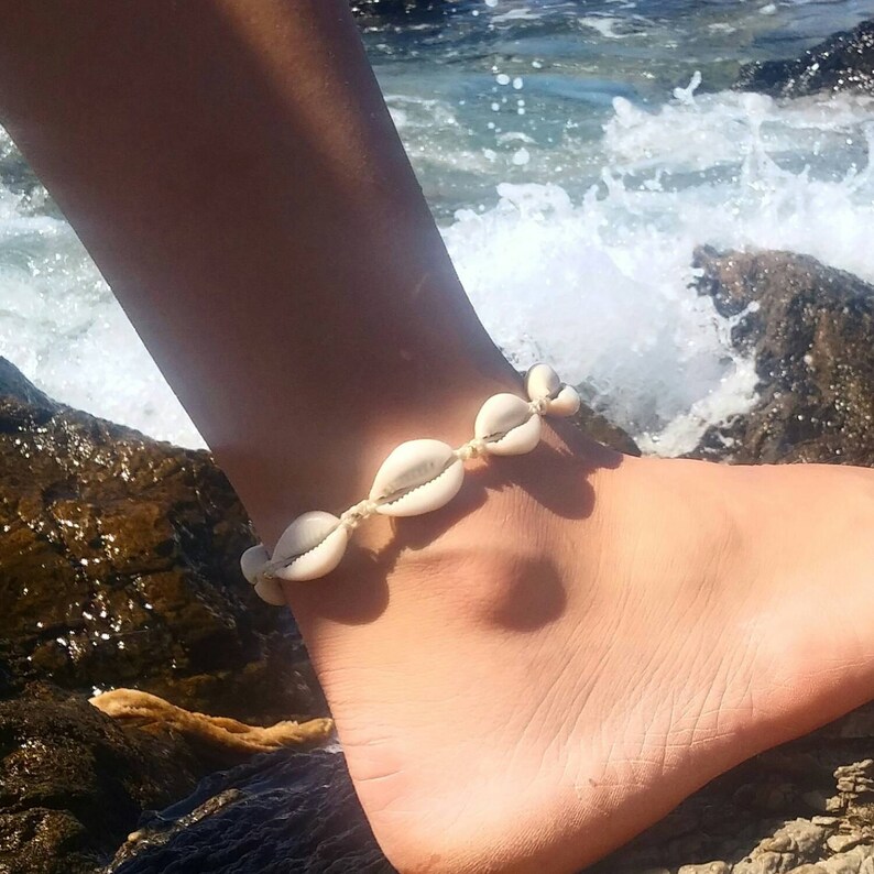 cowrie shell ankle bracelet