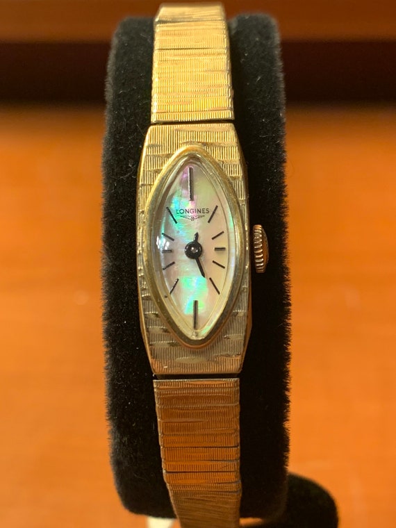 1960s Longines Ladies 10k Rolled Gold Mother-of Pe