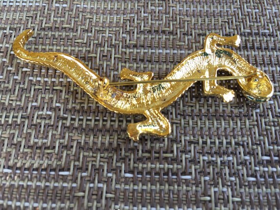 Rhinestone Gecko Brooch View 2
