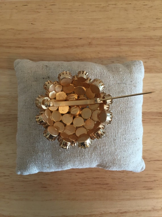 Warner Domed Rhinestone Brooch - image 5