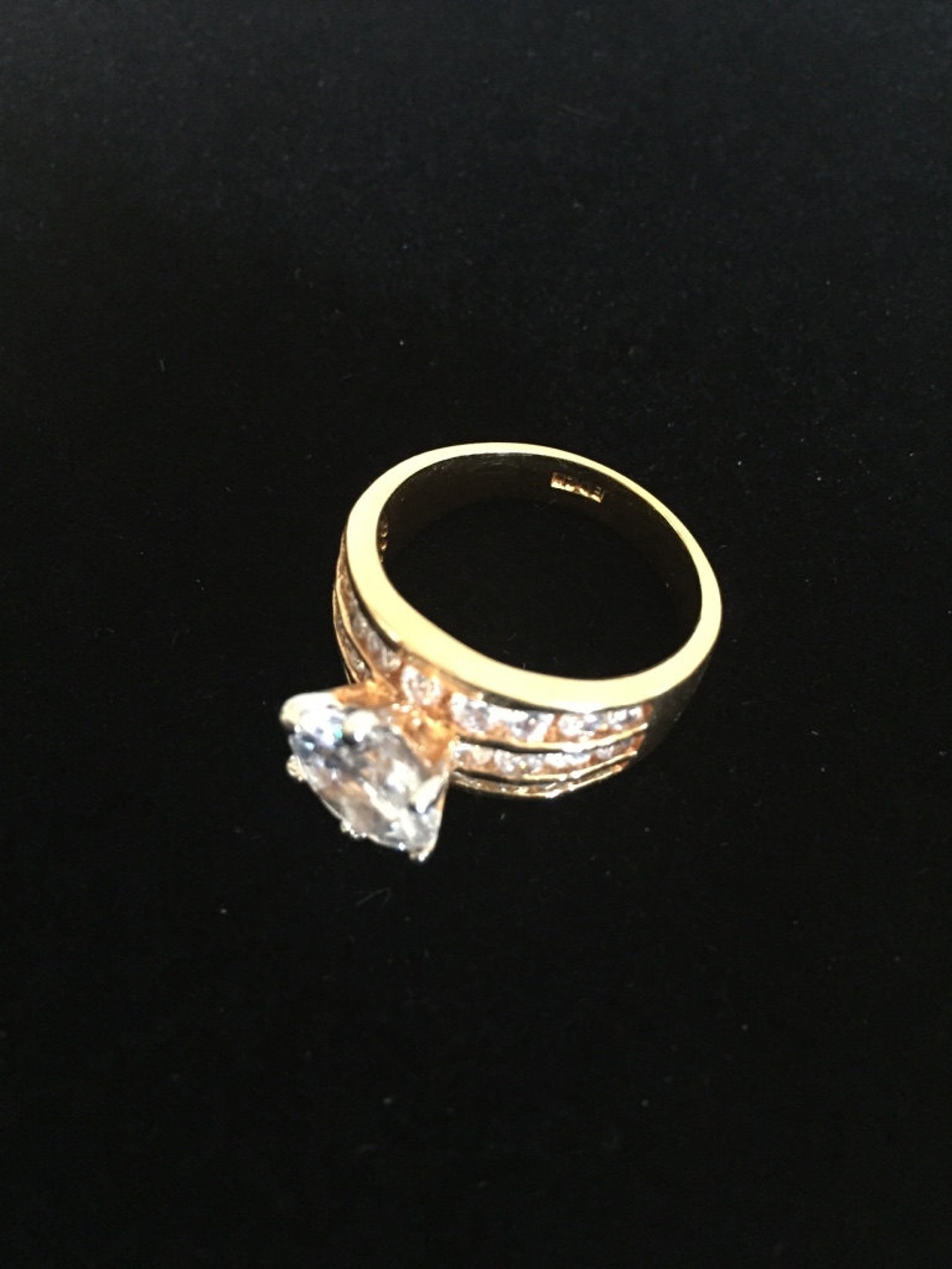 Edco Gold Toned Cocktail Ring | Etsy
