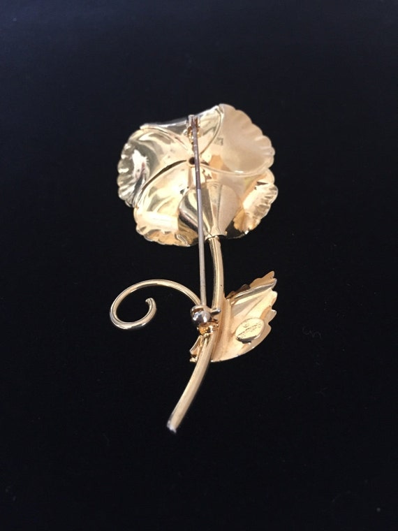 Botticelli Yellow Enamel Poppy Flower Brooch - image 3