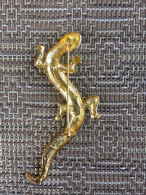 Rhinestone Gecko Brooch View 4