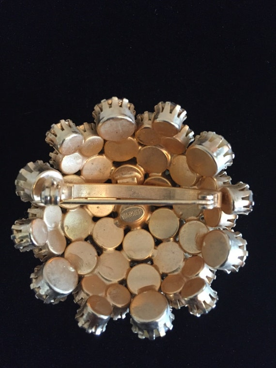 Warner Domed Rhinestone Brooch - image 3