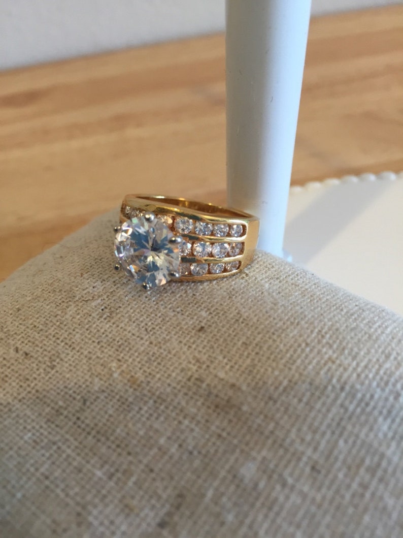 Edco Gold Toned Cocktail Ring - Etsy