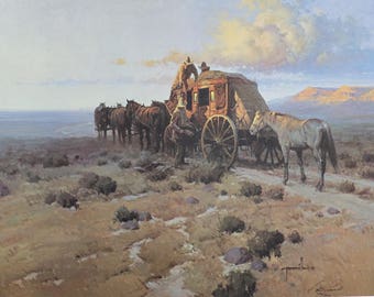 Hitchin' A Ride by Robert Pummill, Signed Limited Edition Print, Certificate of Authenticity 22x28" - Western Art - The Connally Collection