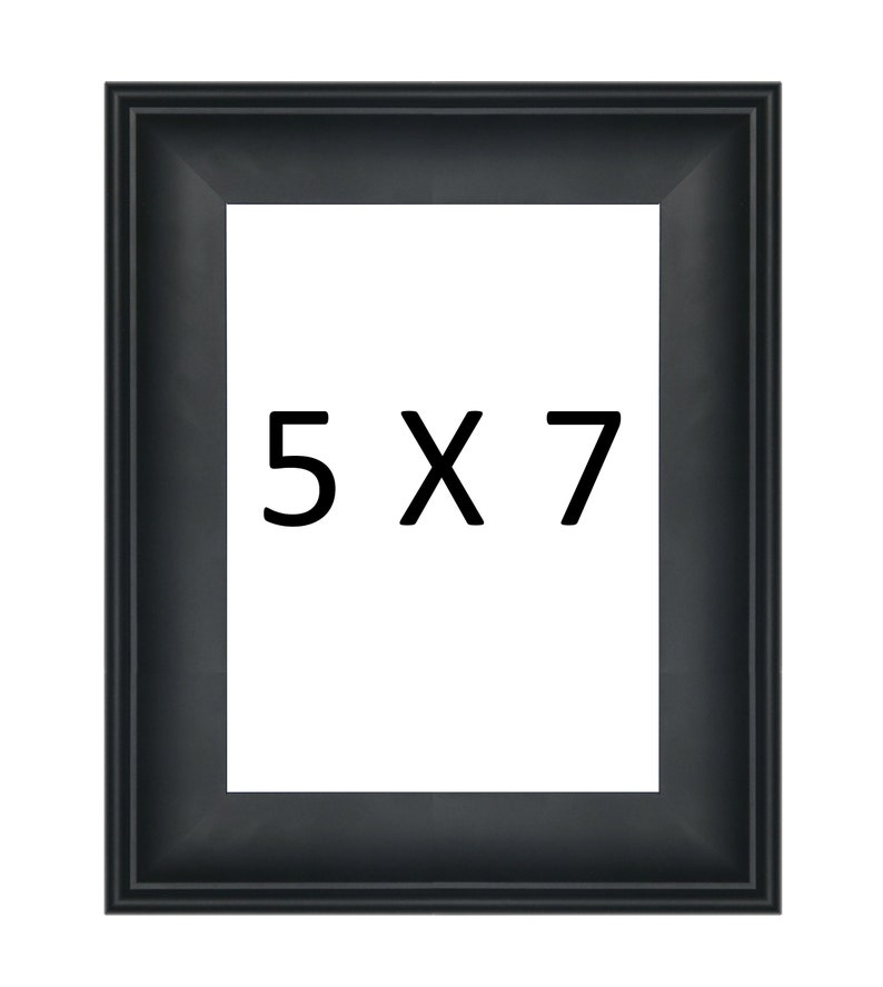 Polished Black Minimalistic Picture Frame 5x7, 8x10, 8.5x11, 10x10, 11x14, 16x20, Traditional, Wood, Home Decor image 3