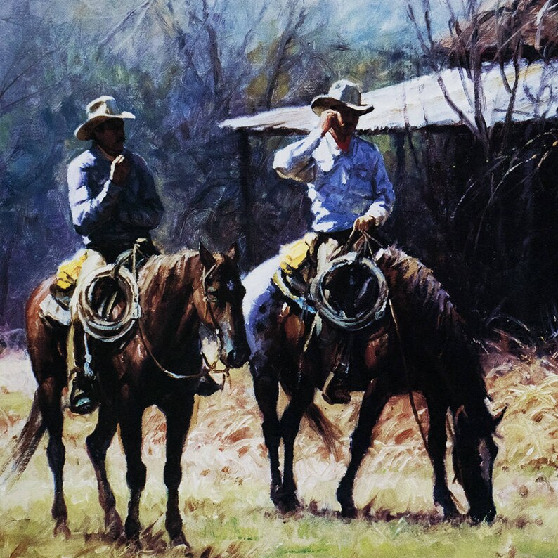 Brush Country Cowboys by Martin Grelle Signed Open Edition Etsy
