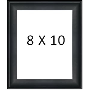 Polished Black Minimalistic Picture Frame 5x7, 8x10, 8.5x11, 10x10, 11x14, 16x20, Traditional, Wood, Home Decor image 4
