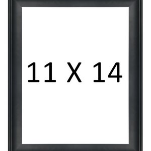 Polished Black Minimalistic Picture Frame 5x7, 8x10, 8.5x11, 10x10, 11x14, 16x20, Traditional, Wood, Home Decor image 6