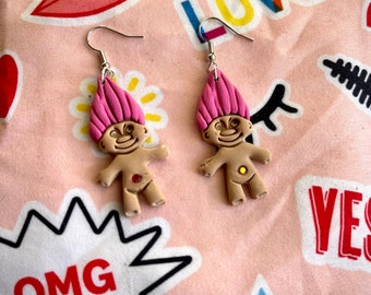 Pink Troll Earrings