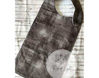 LONG Special Needs Bib Grey Grunge for big kids, youth and teens