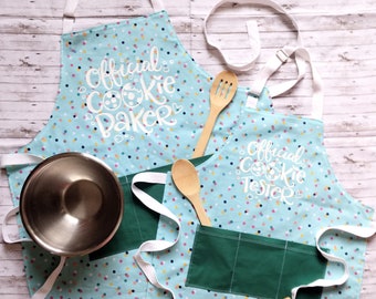 Official Cookie Baker Confetti Funfetti Dot Apron Mommy/Daddy/Toddler/Youth
