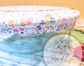 Reusable 100% Cotton Bowl and Jar Covers - Sprigs and Floral