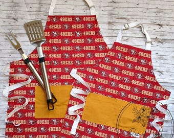 Daddy/Mommy and Me SF Niners 49ers Football Apron