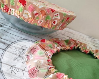 Reusable 100% Cotton Bowl and Jar Covers - Retro Kitchen Theme