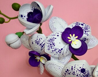 3d origami white orchid floral decorations flower decorations etsy paper orchid flower