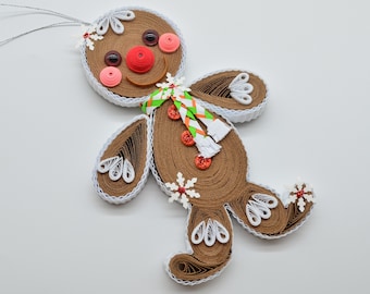 Quilling art, Christmas gingerbread toy, Quilled Christmas gingerbread, Paper Christmas gingerbread decor, Christmas gingerbread gift