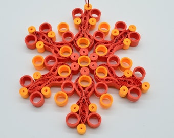 Paper art, Quilling snowflake, Handmade snowflake, Paper red ornament, Holiday decor, Paper snowflake, Quilled Christmas gift for friend