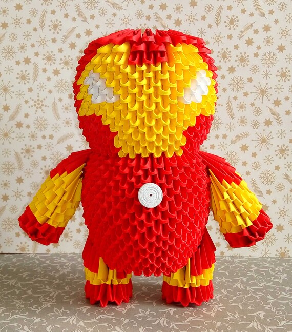 3D Origami Iron Man Handmade gift Iron Man doll Modular Etsy