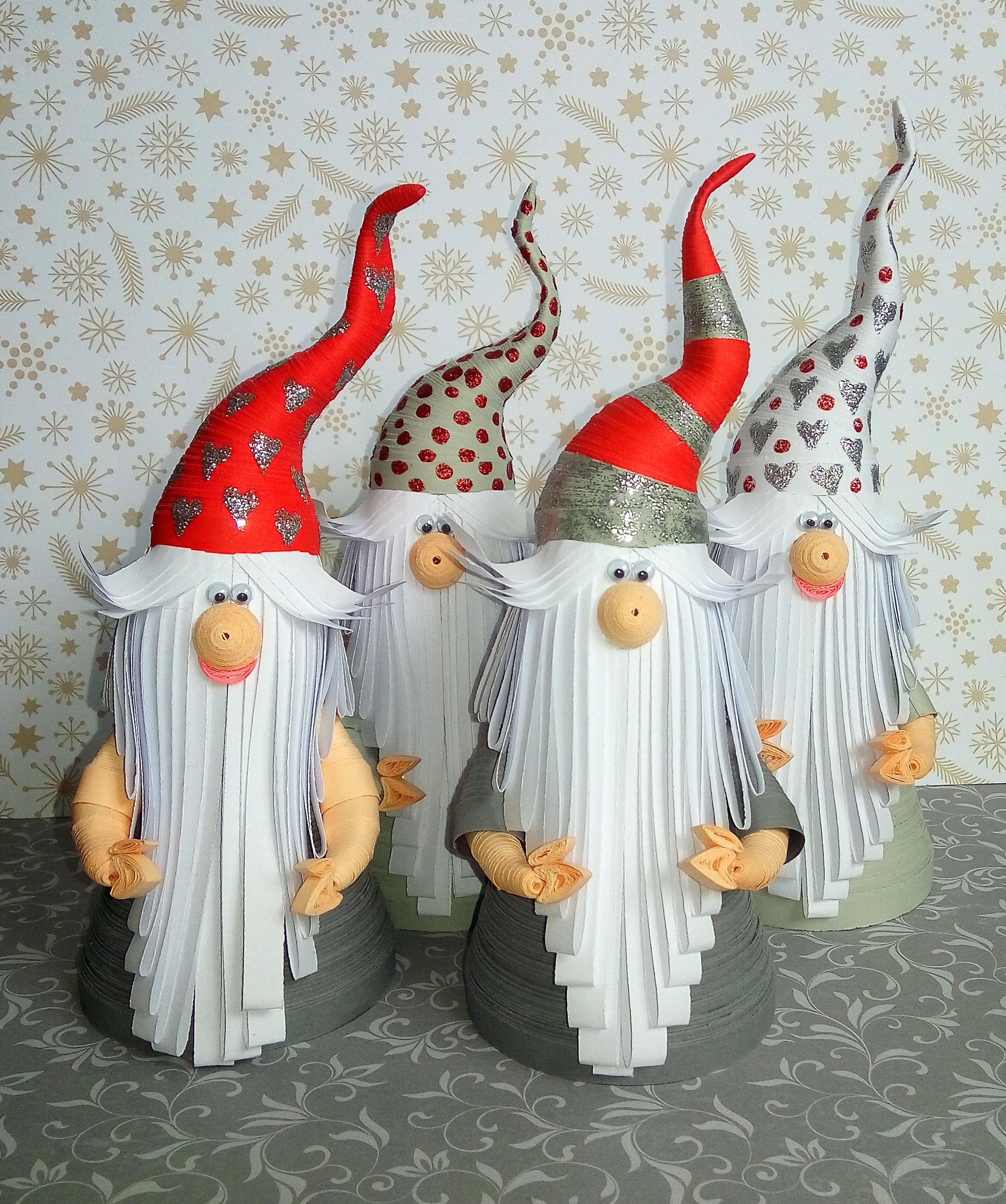 Quilling art gnome Noël ornement de Noël 3D piquants papier Etsy