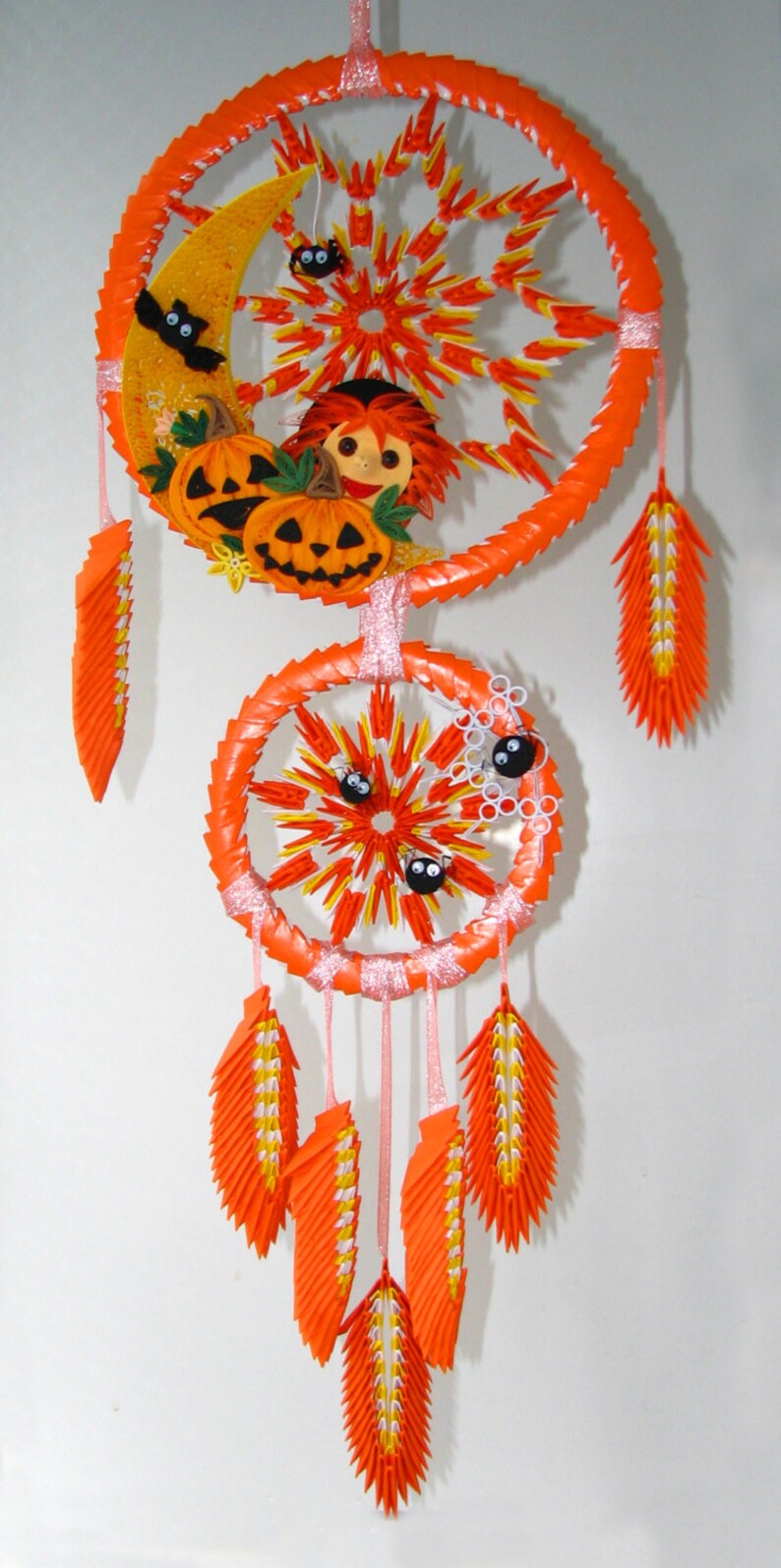 Quilling Paper Art Origami Dreamcatcher Halloween Dreamcatcher Etsy