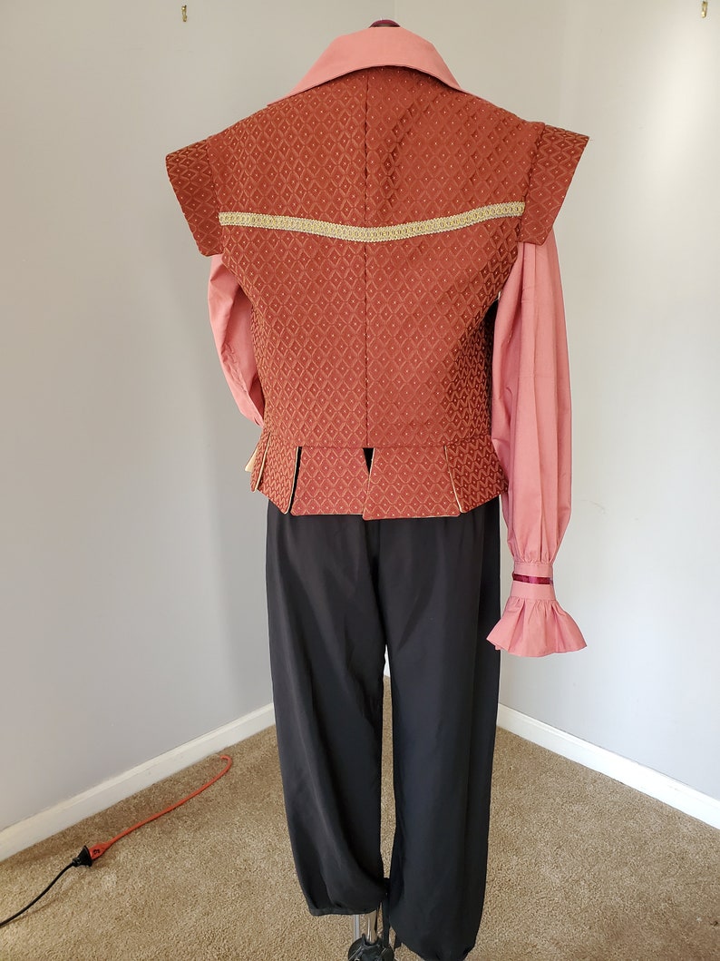 Burgundy and gold Med Renaissance Doublet