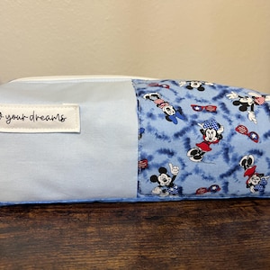 Neceser de Mickey y Minnie Mouse USA, neceser, neceser, neceser hecho a mano, neceser con flores, neceser acolchado, neceser acolchado