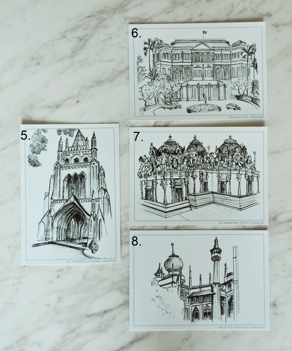 Singapore on Paper - Postcards Set of 8, Urban Sketch