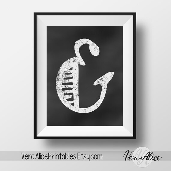 Items similar to Chalkboard And Symbol, Modern Ampersand Scandinavian