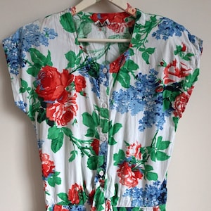 Vintage Summer Dress / Sarafan / Buttons down / Floral / Flowers / Mini / Dresses / Large / XL / Summer / Midi / Romantic Summer / Spring