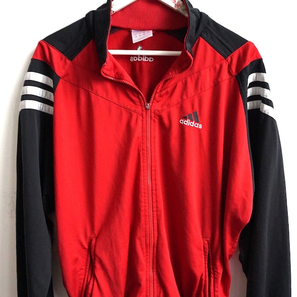 Vintage Adidas Jacket / Mens / Womens / M / L / Tracksuit / Track Top Sweatshirt / Activewear / Sportswear / Windbreaker Sweater Red
