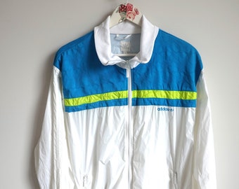 Vintage Adidas Jacke / Herren / Damen / XL / L / Trainingsanzug / Trainingsjacke / Sportkleidung / Windjacke / Sweatshirt Jacke Weiß
