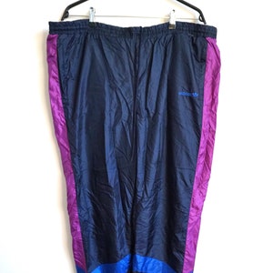 Vintage Adidas Trainers / Sweatpants / Pants / Trousers / Tracksuit / Track / XL / XLL / Purple / Blue / Joggers / Parachute / Run