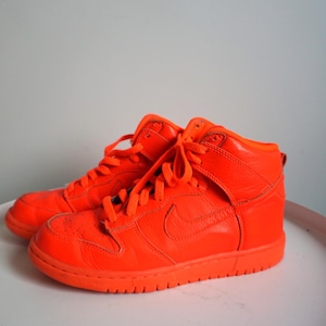 Vintage Nike Leder Sneakers / Orange / Air / Schuhe / UK 5 1/2 / Eur 39 / US 8 / Tie Basketball / Sneaker / Jogger / Air Jordan / Jordans