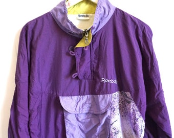 Vintage REEBOK Windbreaker Jacket: Removable Sleeves, Purple Sportswear (M)