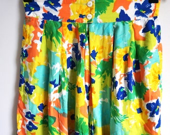 Vintage Floral High Waist Shorts: Women's Summer Trousers