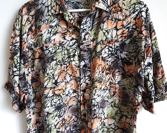 Vintage 90s Men&#39;s Shirt / Hawaii / Medium / M / Vacation / Hawaiian / Shirts 90s / Boho / Hippie / Short sleeve / Hipster / Summer