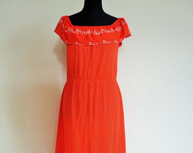 Vintage Summer Dress / Polka Dots / Red / Dresses / 38 / - Etsy