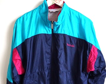 Vintage Reebok Windbreaker / Running Gear Chaqueta / Run Sportswear / Top / S / Bomber / Outwear Activewear / Track Top Parachute / Chándal