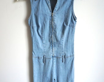 Mono vaquero vintage ligero: mono de una pieza para mujer, talla S